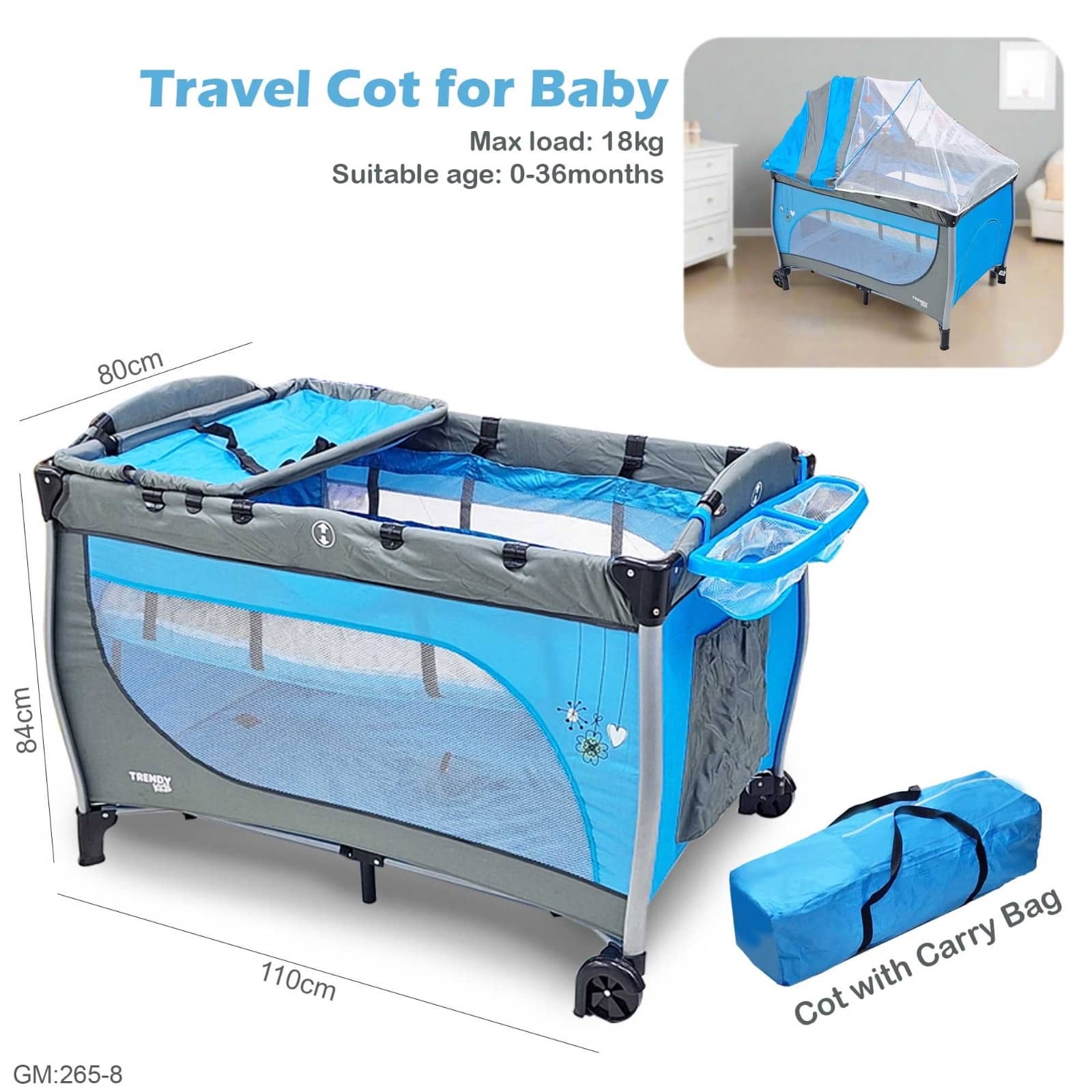 Travel Cot for Baby 265 8